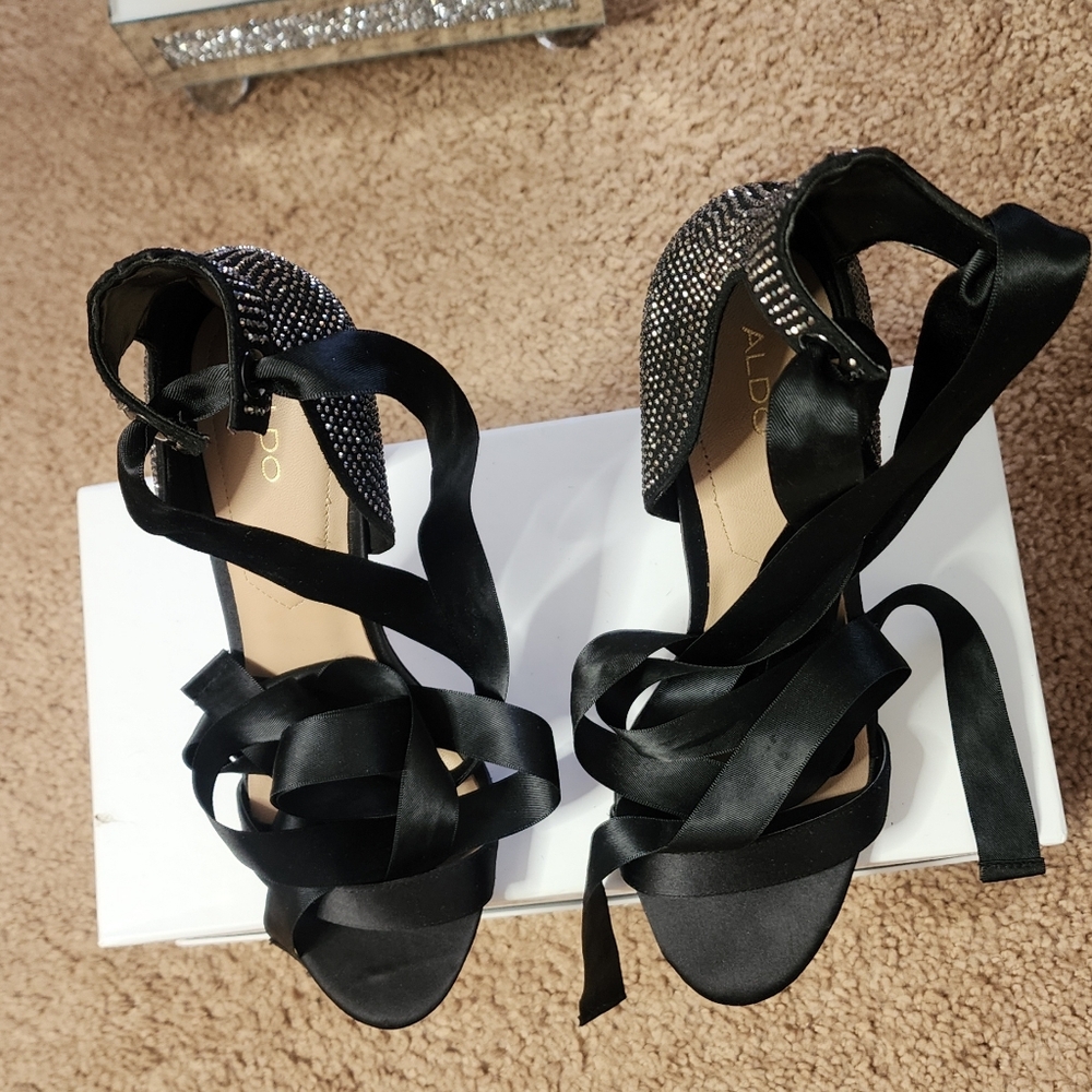 ALDO Black Satin Women's Shoes